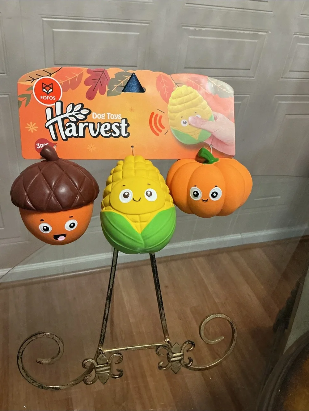 Brand New Fofos Set Of 3 Latex Vegetables Dog Toy, Dog Toy Squeaker.